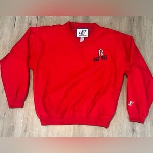 Vintage Logo Athletic Red V-Neck Sweater